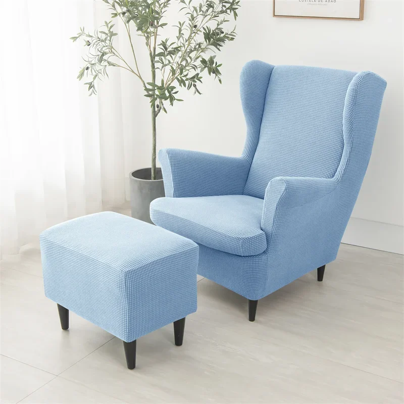 

Stretch Wing Chair Cover Armchair Chair Slipcovers Spandex Jacquard Wingback Chair Cover 2-Piece Furniture Protector