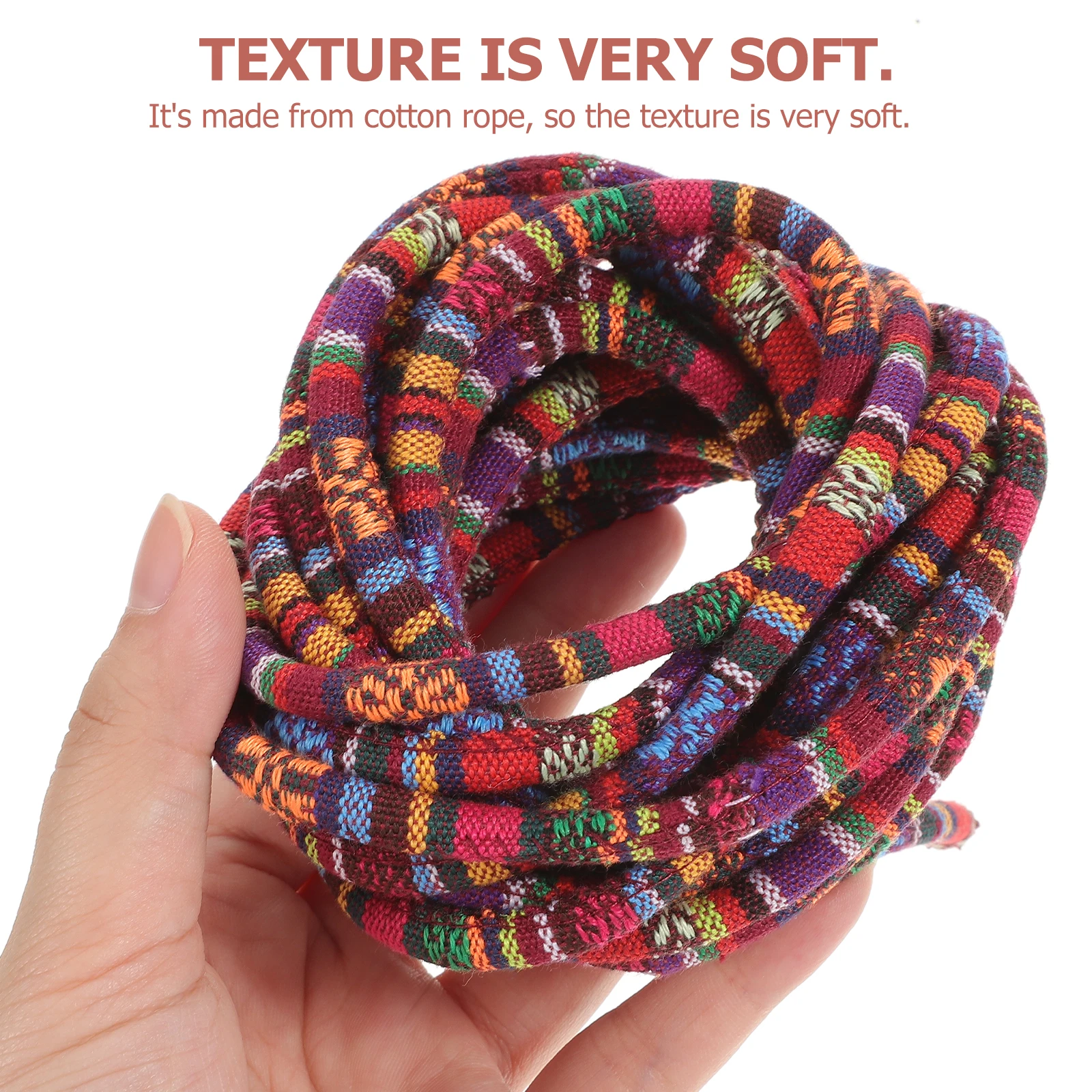 

5 Yards Pack Handcrafted Cotton Rope Soft Texture Diy Decorative Wall Hanging Bed Sofa Table Bohemian Style Tapestry