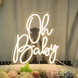 Oh Baby Neon Sign Personalized Neon LED Sign For Baby Neon Light Baby Shower Decor Wall Decor Kids Wall Light Bedroom Decoration