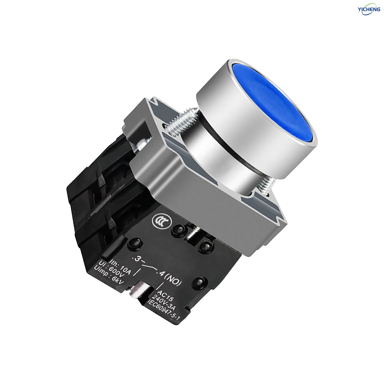 10 szt. Przycisk chwilowy 22MM 1NO1NC SPDT 10A 600V z metalową główką, wodoodporny IP65, przełącznik do sterowania zasilaniem. — zdjęcie 4