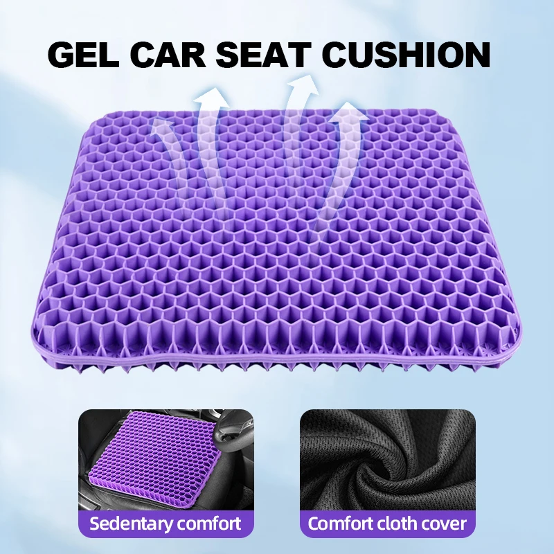 Automotive Gel Seat Cushions Designed for Summer Breathable Honeycomb Decompression Back Tailbone Pain Home Office Wheelchair