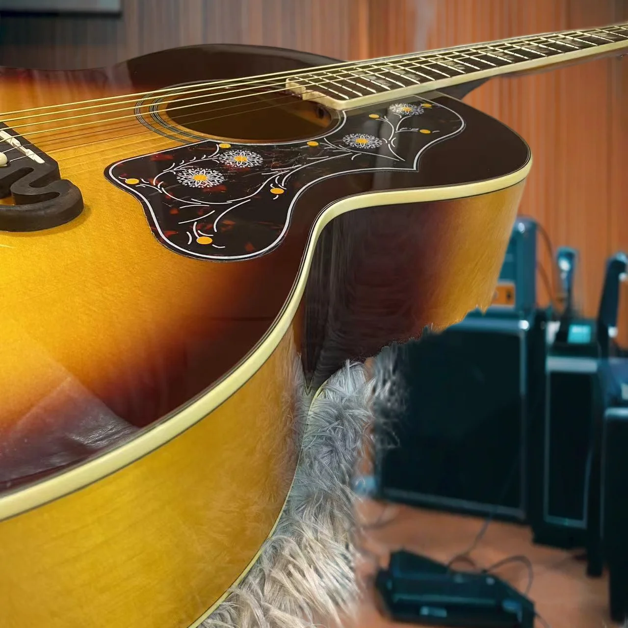 Large Size 42inch J  Acoustic Guitar 200 Sunburst Spruce Top Maple Back and Sides Rosewood Fingerboard   Pickup Optional view 5