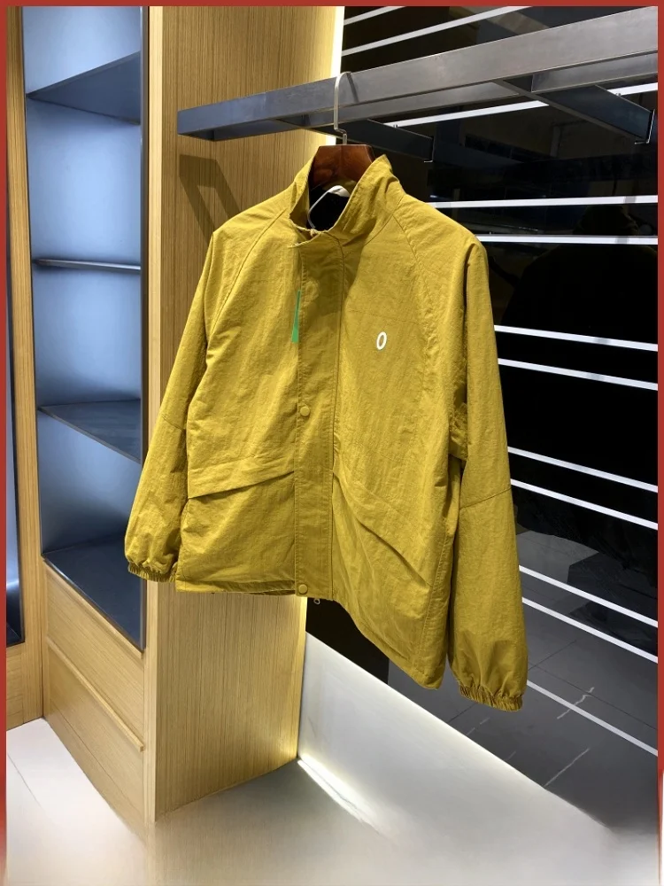 

Водостойкая тканая легкая уличная спецодежда Jaet, простая длинная молодежная верхняя одежда с воротником-стойкой, весенне-осенняя верхняя одежда