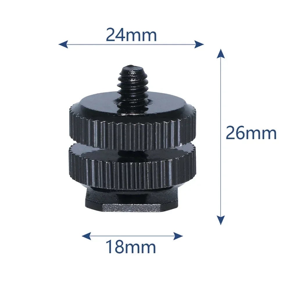 Adaptador de montaje de zapata Triple, dos soportes de tornillo para cámaras Flash Dslr, micrófono, soporte para grabadora de Audio