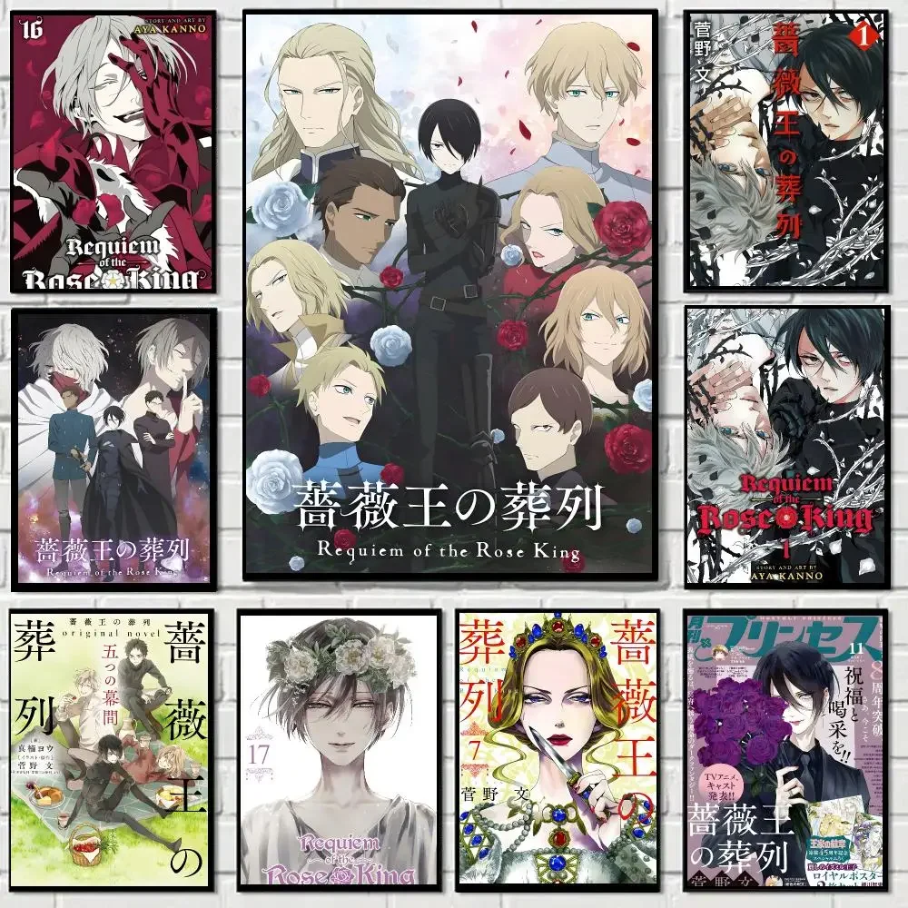 Requiem of the Rose King Manga  Poster Self-adhesive Decal Living Room Bedroom Party Bar Decor Moisture-proof Fade-resistant