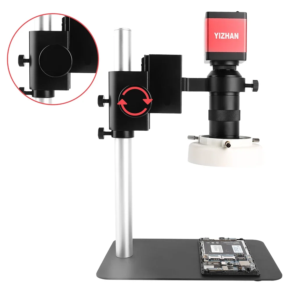 YIZHAN Monoculaire Microscoop 130X Zoomlens LED Ring Licht Industriële 13MP VGA Camera voor Moederbord Reparatie Sieraden Beoordeling