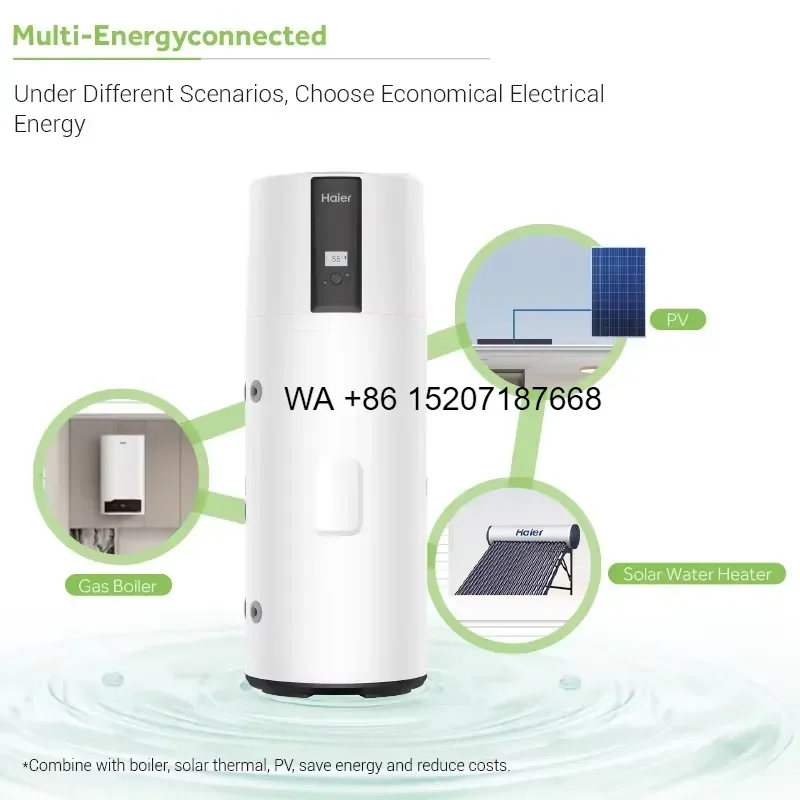 Wmwmnu for Haier All in One Solar System 200 250L Built In Tank 75C High Temp Air Source Space Heat Pump Hot Water Boiler
