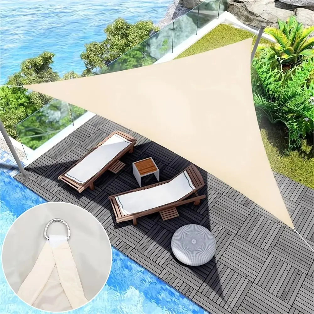 

Sun Protection Triangle Waterproof Sun Shelter With Ropes 3x3x3M Size Outdoor Canopy Durable Portable Shade Sail Camping