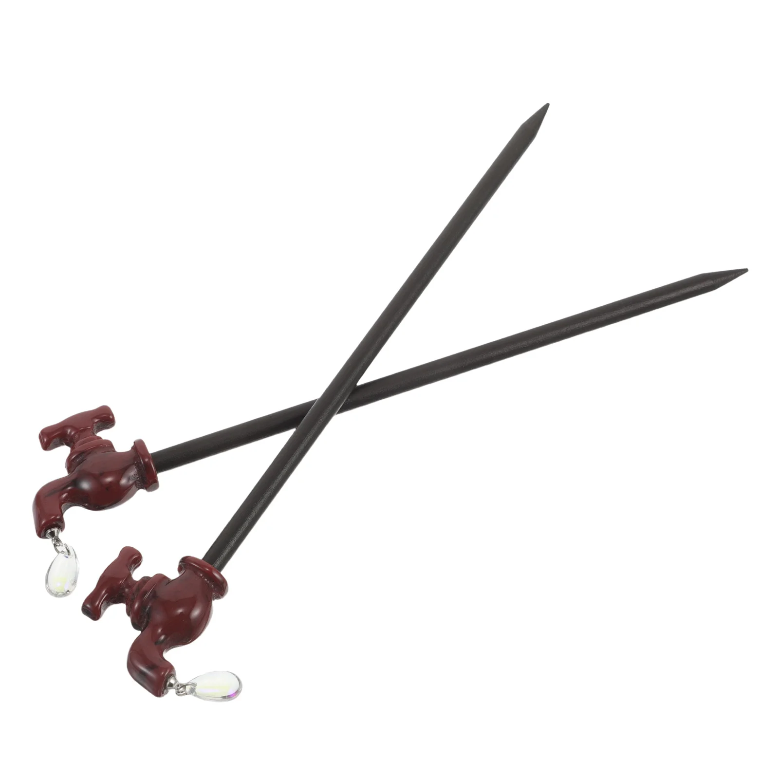 

2Pcs Vintage Wooden Hair Sticks Faucet Inspired Hairpins for Women Chinese Style Updo Buns Chignon Hair Accessories