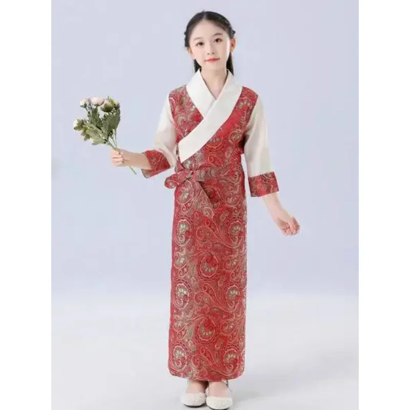 Chinese Girls' Tibetan Princess Dress Tibetan Clothing Hanfu Dress