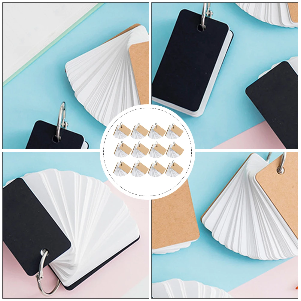 

12 Pcs Coil Loose Leaf Book Small Notepads Work Memo Vocabulary Cards Ring Notes Portable Simple