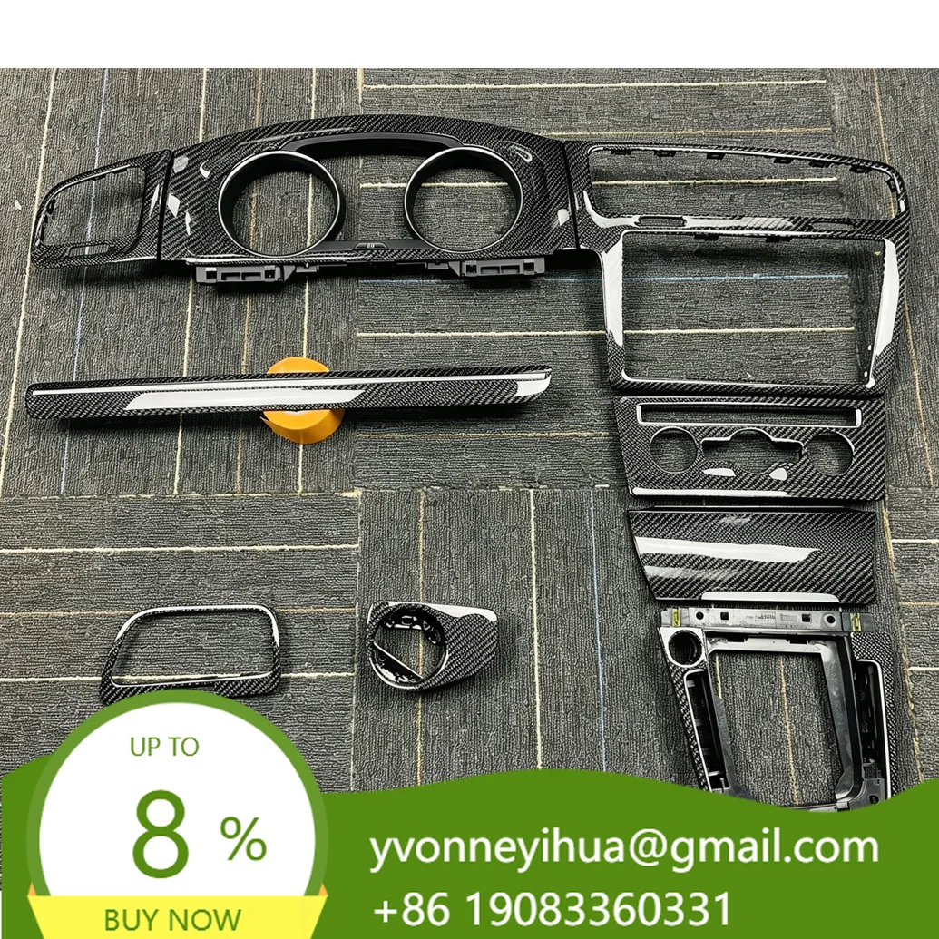 Real Carbon Fiber Interior Trim Replacement Kit For Volkswagen Golf 7 MK7 MK7.5 Dashboard Center Console Door Trim Set