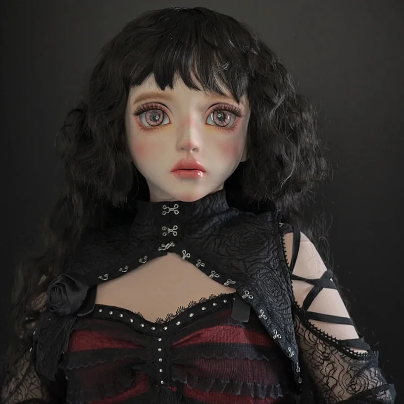 Maski BJD z żywicy, półgłowa/cała głowa, oczy Kigurumi, crossdress, cosplay, japońskie anime, maski Lolita, oczy i peruka