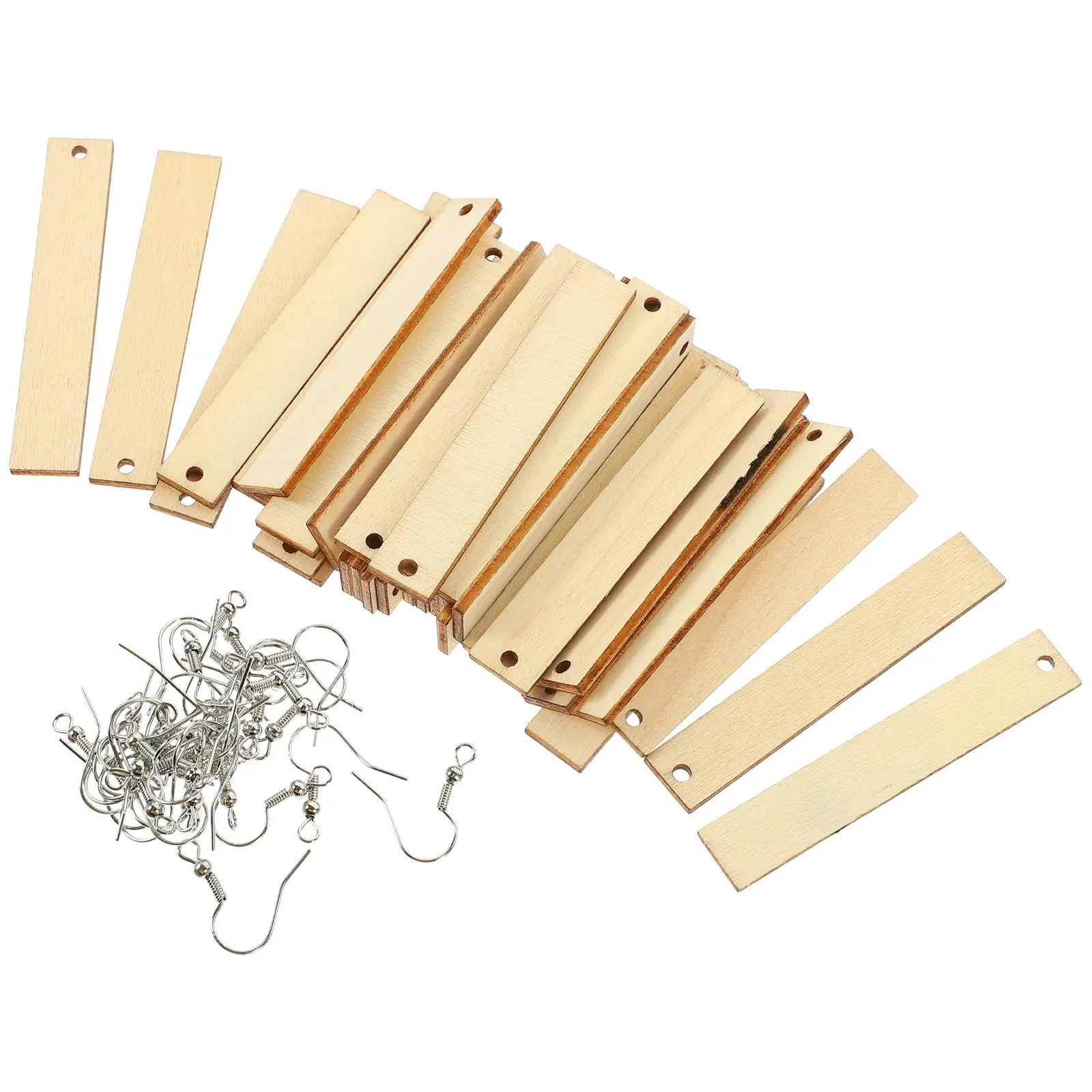 

Blank Wood Earrings Keychain Connectors Making Material Dangler Kit Set Women's