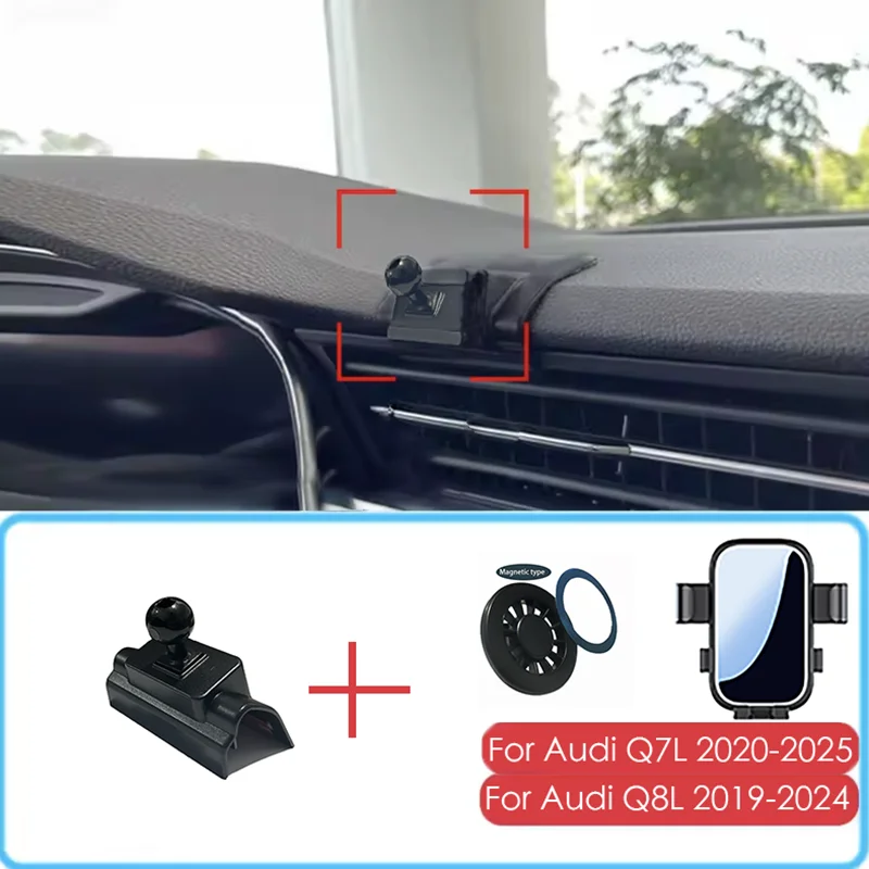 

For Audi Q7L 2020-2025 Q8L 2019-2024 Car phone instrument stand Car phone stand Auto accessories
