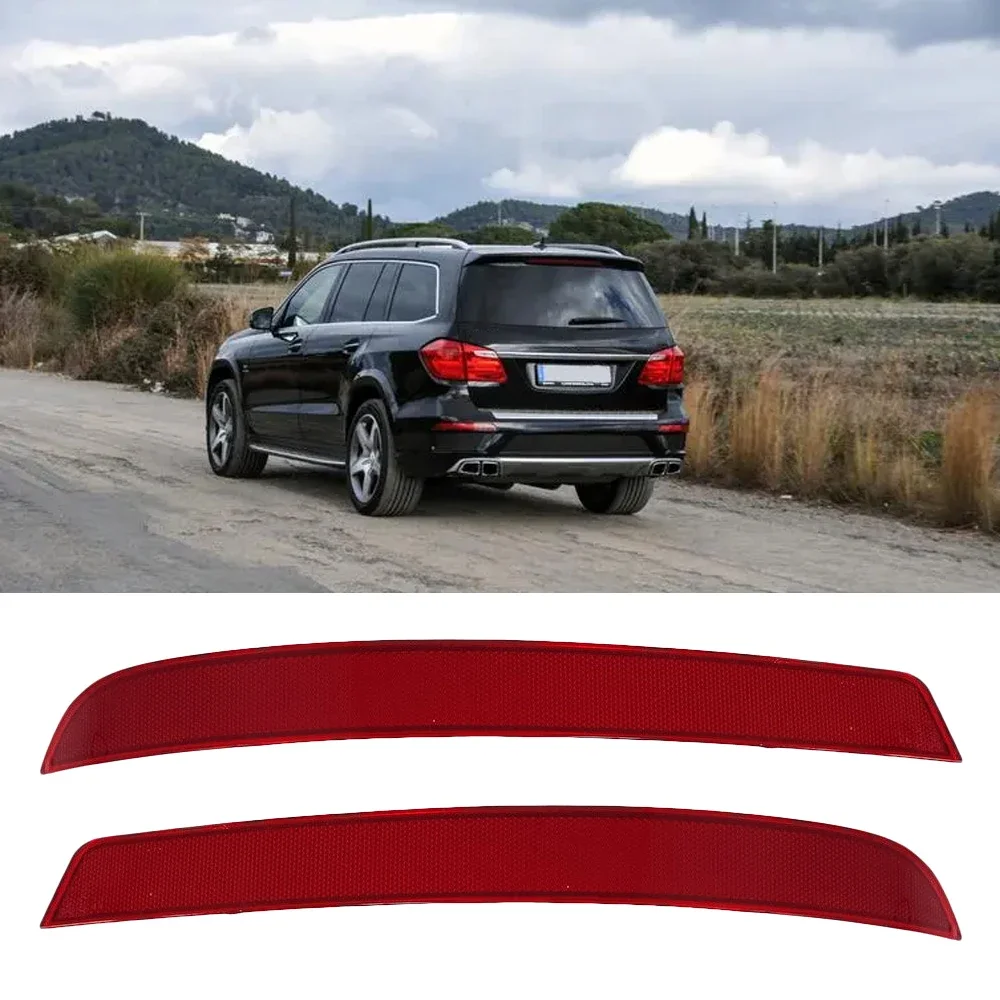 Pair Left&Right Reflective Strips For Mercedes-Benz GLS X166 GL Class X166 2012 2013 2014 2015 2016 2017-2019 Car Rear Reflector