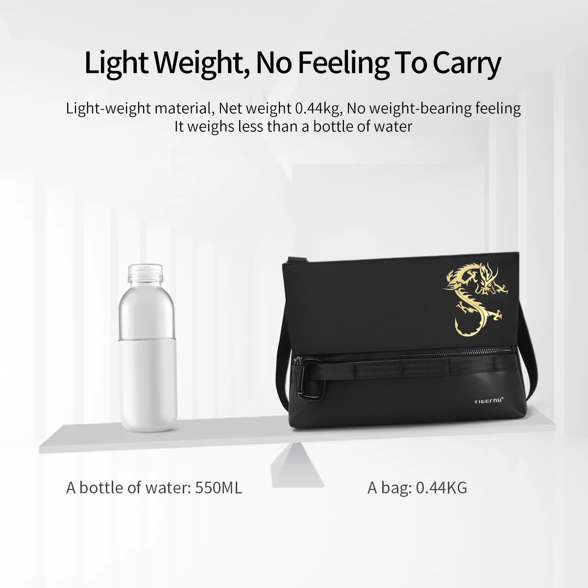 Tigernu Chinese Style Crossbody Bags For Men 9.7inch Tablet Shoulder Bags Mini Light-weight Travel Bags For Men Dragon Series