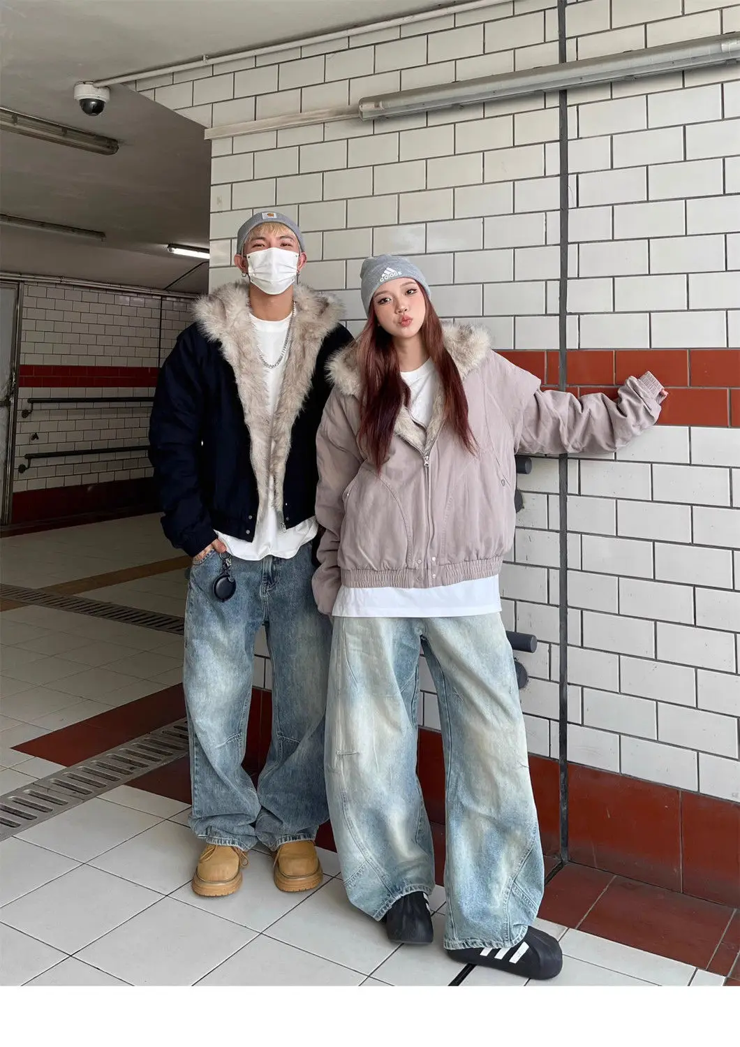 

Parkas White Womens Winter Woven Versatile Stretchy Silky Mock Loose Fox Liner Wool-Liner Original Durable Side-Button Commuting