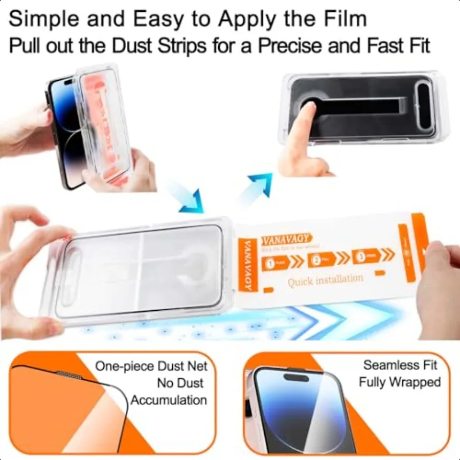 واقي شاشة زجاجي من VANAVAGY متوافق مع هاتف iPhone 14 pro max مقاس 6.7 بوصة [عبوة واحدة] [مقاوم للخدش] واقي عدسة الكاميرا inc