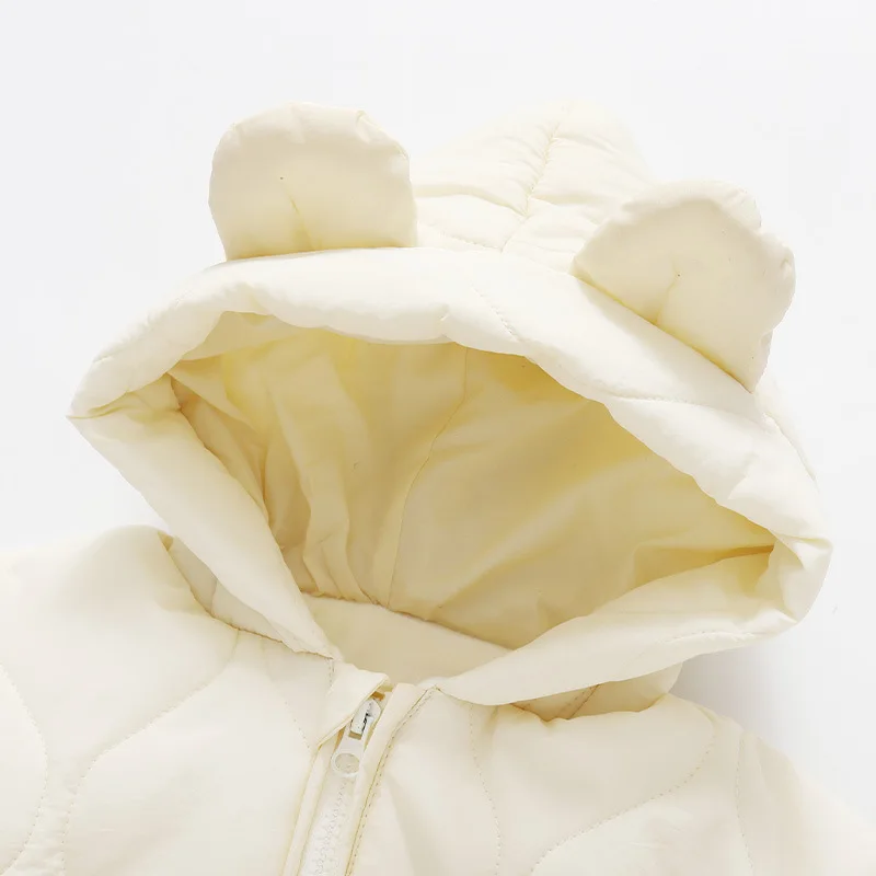 ﻿   Vêtements d'extérieur d'hiver pour bébé, doublure en fourrure, barboteuse chaude pour enfant en bas âge, fille et garçon, combinaison pour bébé ours de dessin animé