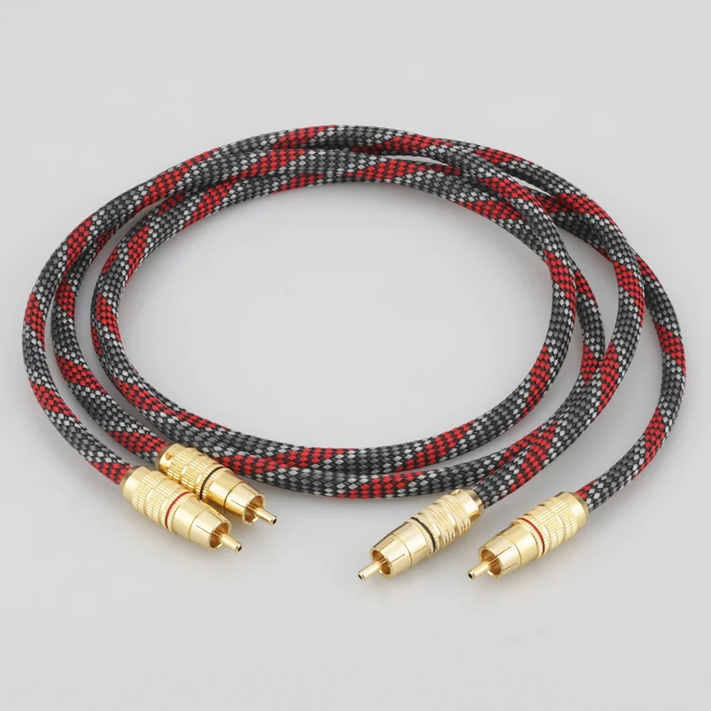 Audiocrast OFC Copper Fully shielding Analogue Audio Cable Phono RCA Interconnect Cable 2RCA-2RCA signal cable