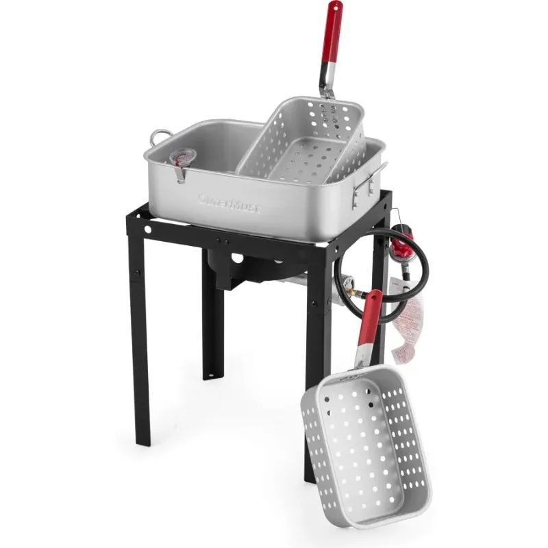 58000 BTU Outdoor Fryer with 18 Qt Capacity and Removable Basket Perfect for Cooking Fish Chicken Wings and French Fries Outdoo