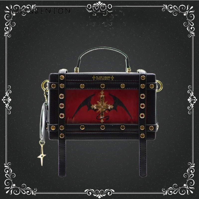 

Subculture Gothic Lolita Itabag Japanese Punk Style Printed Transparent Large Capacity Shoulder Bag Original PU Handbag Women