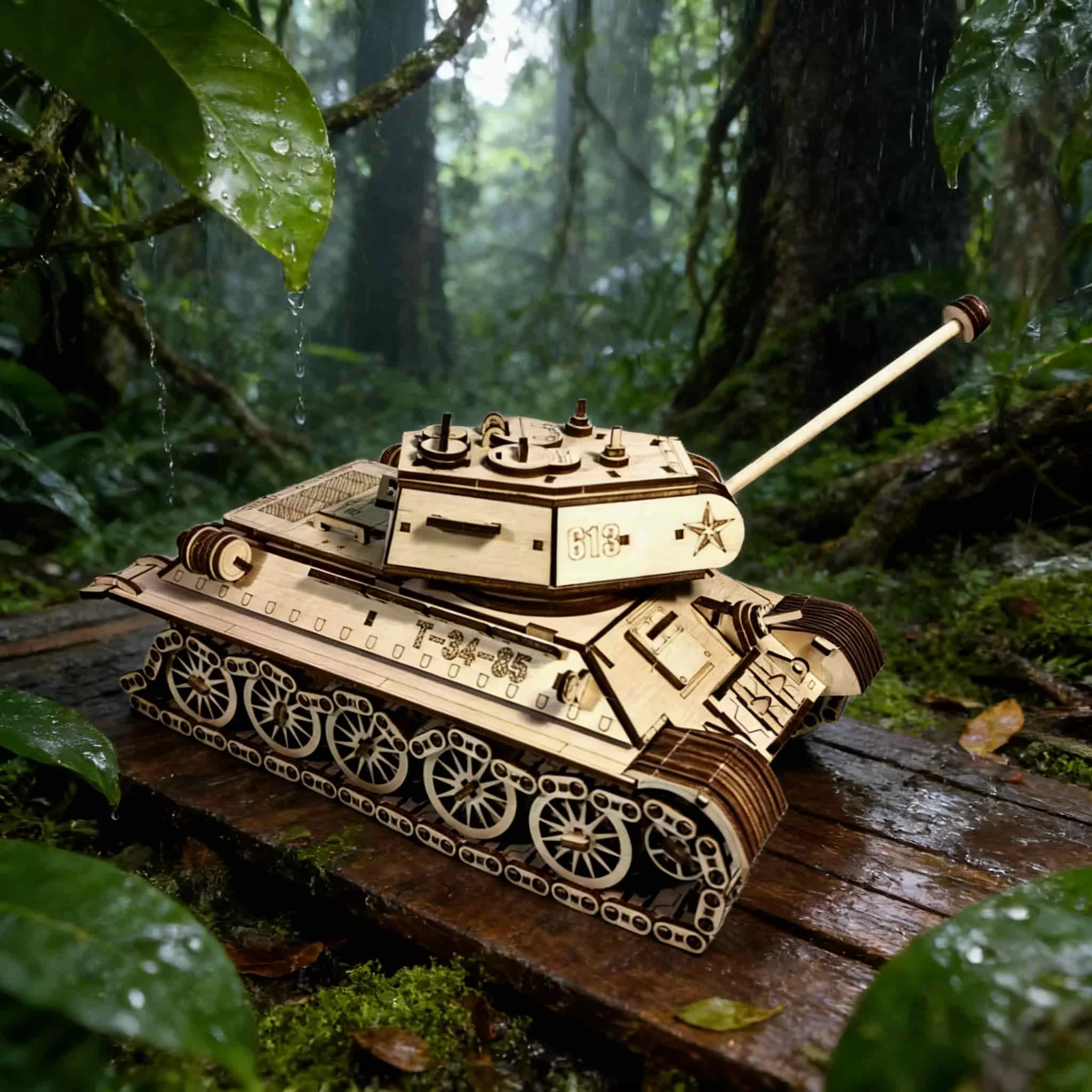 1 ชิ้น รถถังไม้ DIY ปริศนา 3 มิติสุดสร้างสรรค์ เหมาะสำหรับเป็นของขวัญวันหยุดหรือของตกแต่งบ้าน