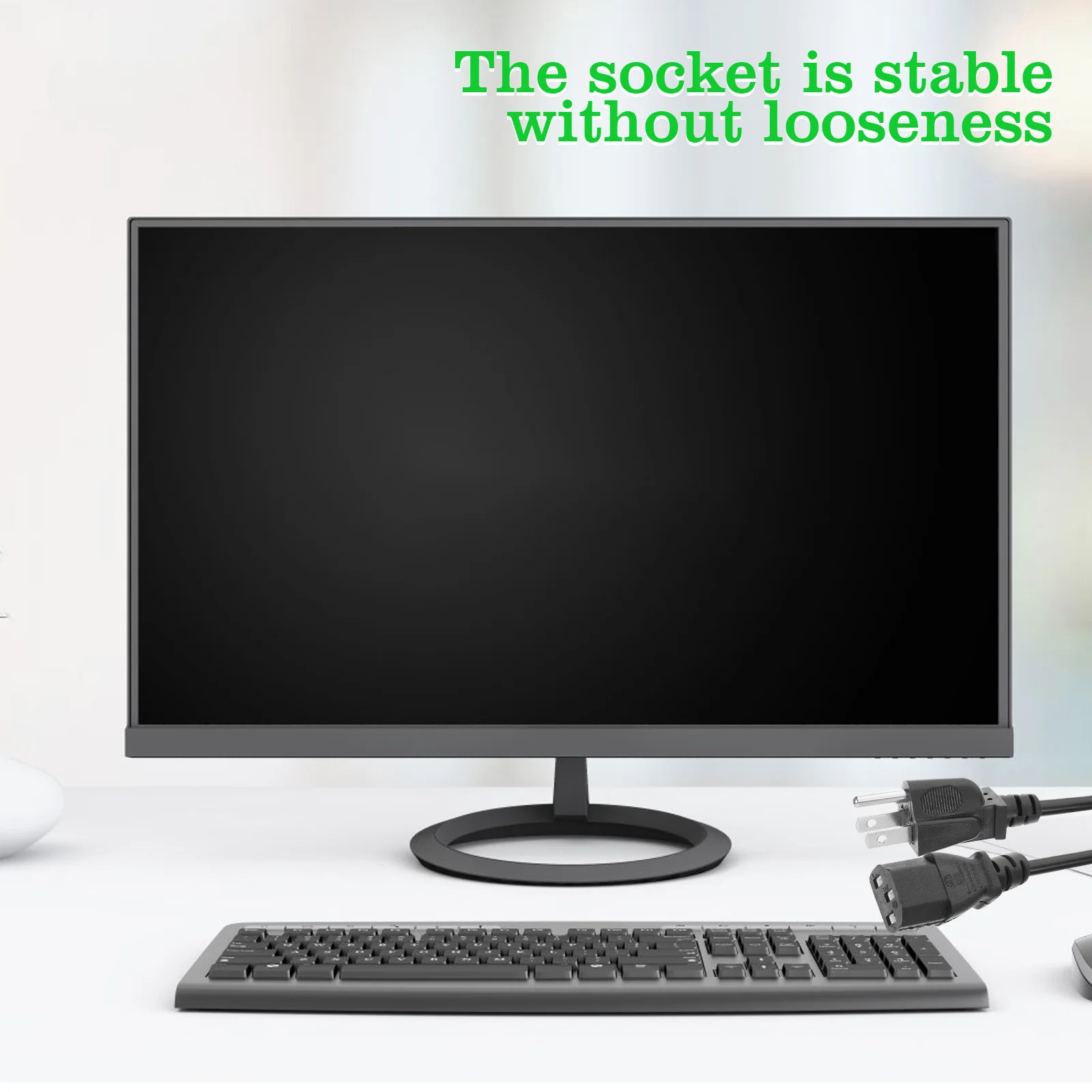 

3Pcs Power Cord 3 Prong Computer Replacement Cable 1.5m Universal Power Supply Cable Us Plug for Monitor Projector Rice