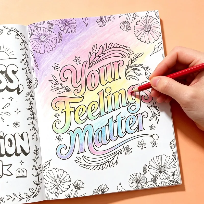 Adult Stress Relief Mental Health Coloring Book 32 Pages of High-definition Pages and Motivational Words Cheer Yourself Up