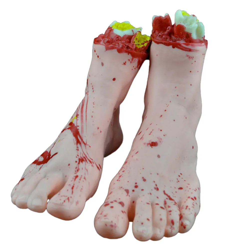 

4Pcs Horror Body Parts Broken Hand and Foot Halloween Prank Props Scary Human Parts Decoration for Party Ghost House Secret