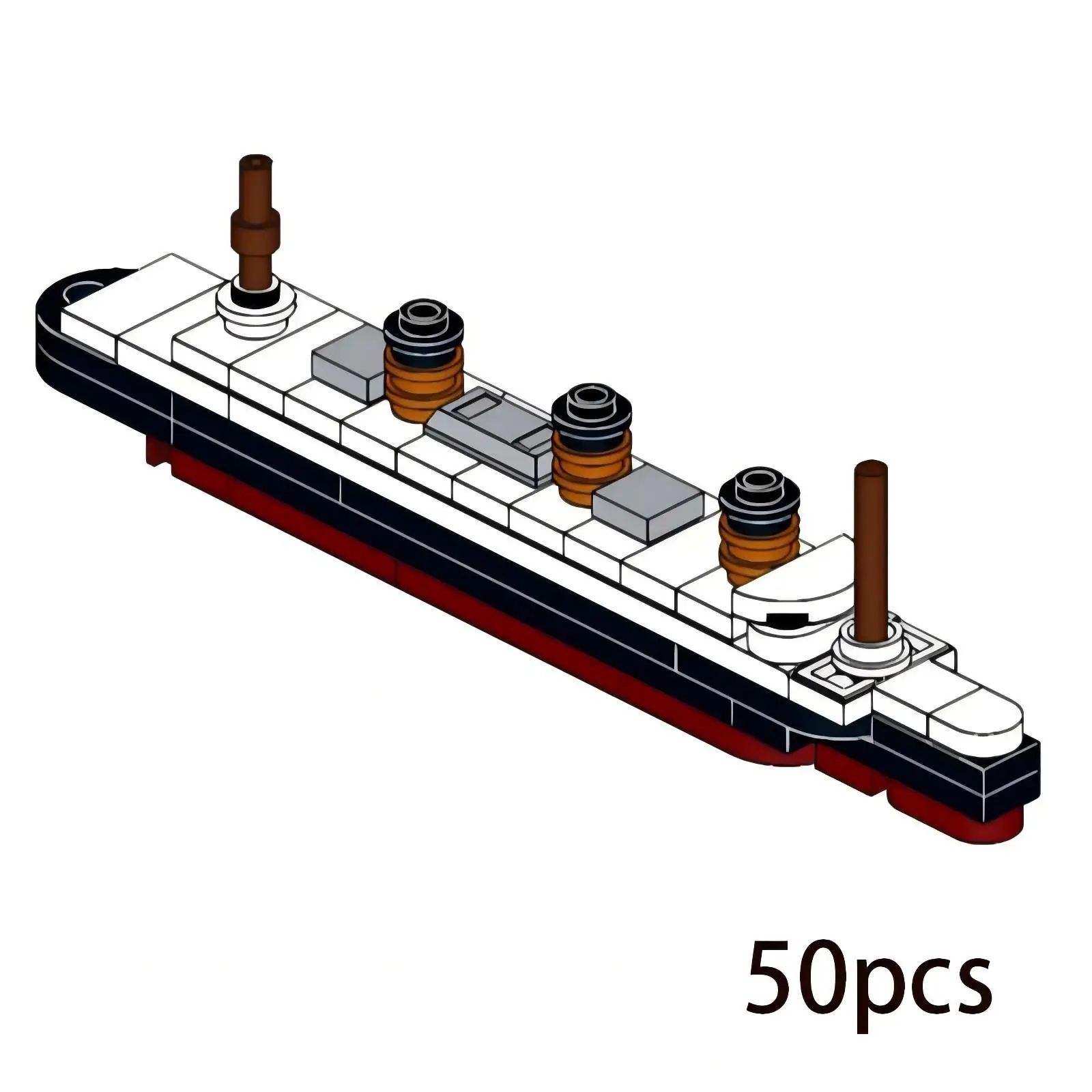Kreative Kreuzfahrtschiff-Ozeanliner-Bausteine MOC Mini-Modell des Normandy Royal Mail Schiff DIY Kinder-Bausatz Spielzeug Geburtstagsgeschenk – Detail 2