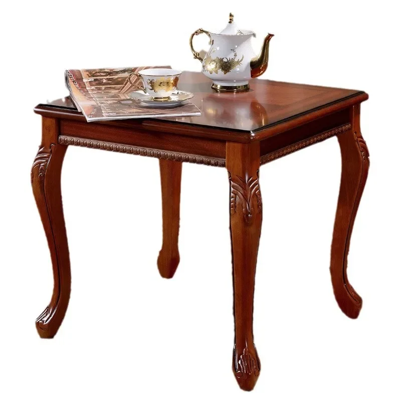 

Furniture, European style, solid wood, coffee table, square table 60 cm, square type, small table, side table