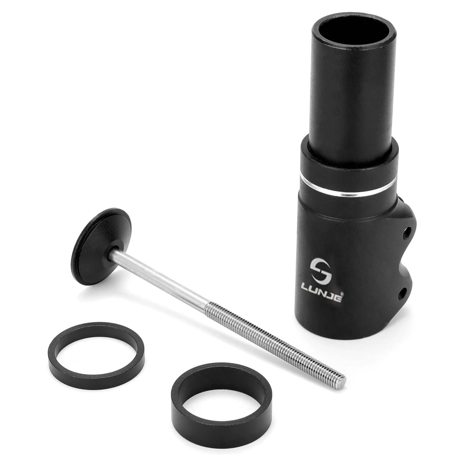 アルミ合金製バイクフォークステムライザーエクステンダー、簡単装着自転車ステムヘッドアップライザーハンドルバーライザーアダプター