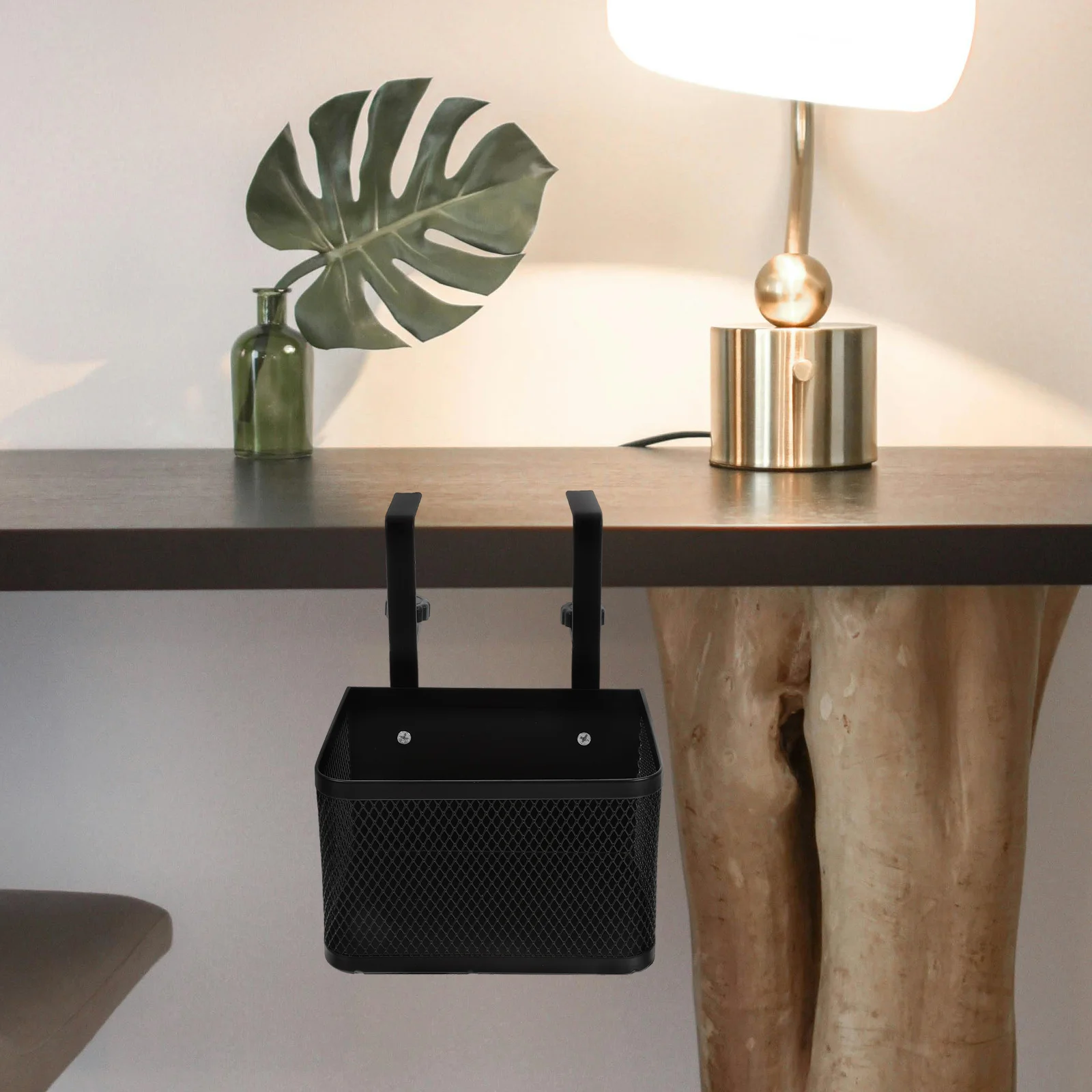 Under Desk Cable Tray Storage Shelf Clamp On Organizer for Office Home Classroom Desk Management Rack No Tools Needed