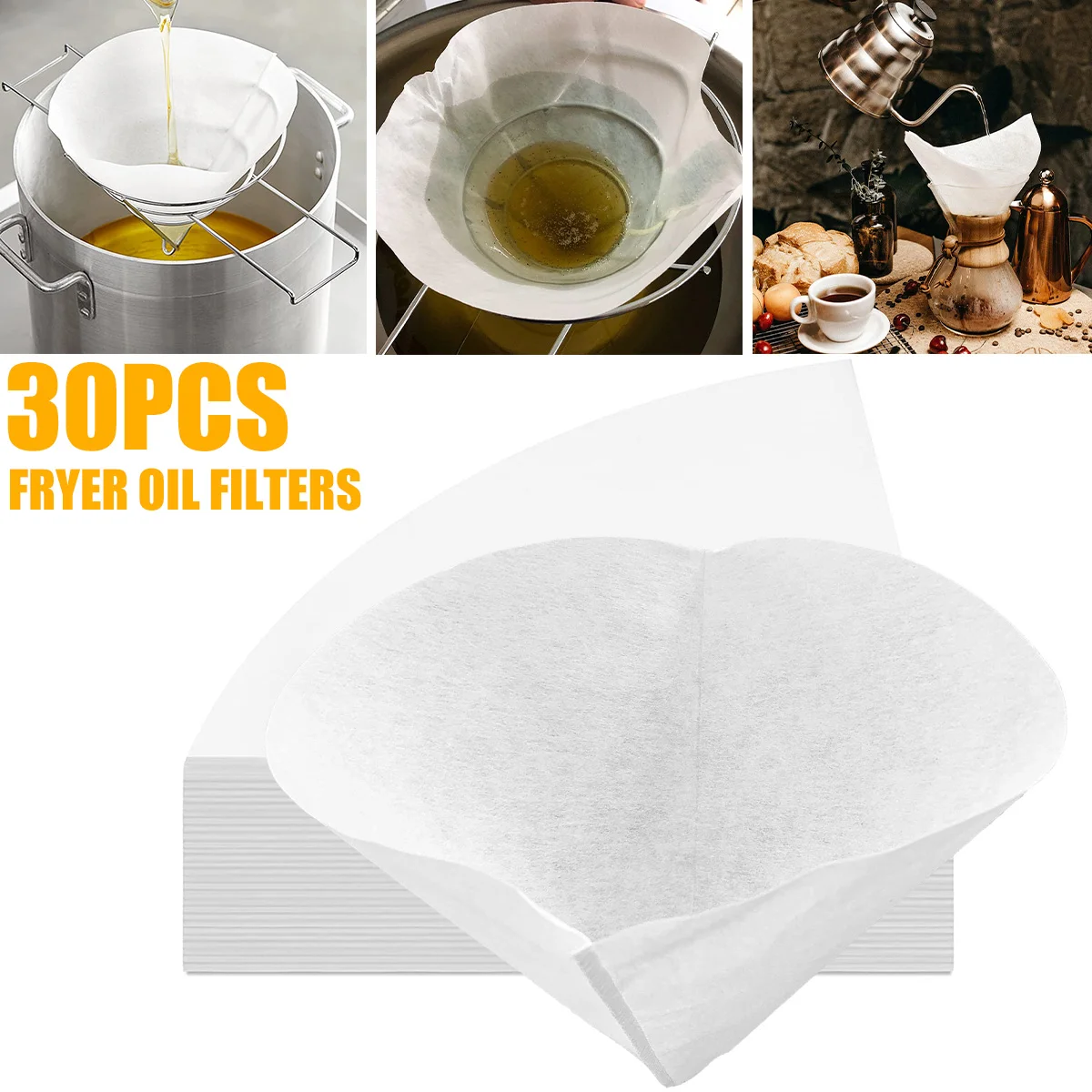30 Uds. Filtros de cono de filtro de aceite para freidora conos de filtro no tejidos conos de filtro de aceite de cocina filtro cocina restaurantes hoteles accesorio