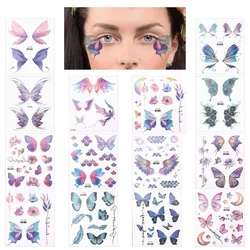 14/12/5/1 Sheets Glitter powder Butterfly Tattoos Temporary Stickers Waterproof  Face Tattoo Glitter Girls Fairy Princess Party