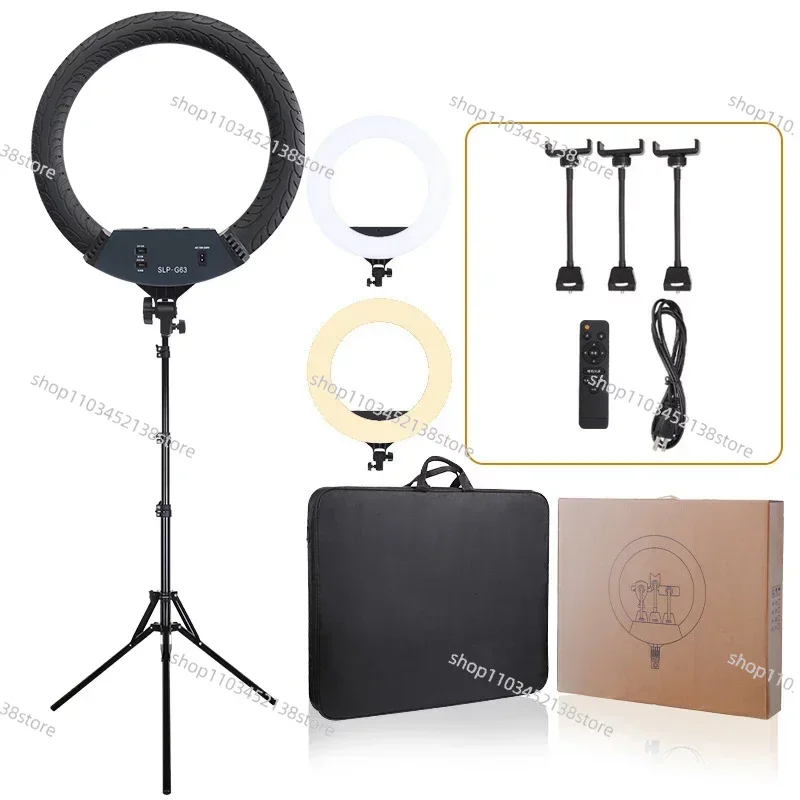 G63 22 inch 56cm 600PCS LEDs 80W LED Ring Light with 3pcs Phone holders 200cm Anti-foldable tripod stand Bag Kit