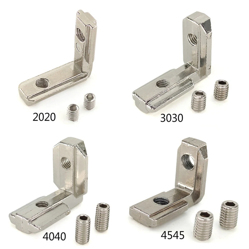 20 30 40 45 Shape T Slot Aluminum Angle Bracket Interior Joint Bracket for Aluminum Extrusion Profile 2020/3030/4040/4545 Series