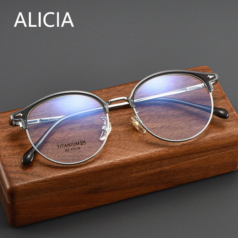 

ALICIA New Fashion Retro Eyeglasses Ultra Light Alloy Eyewear Myopia Hyperopia Small Size Optical Prescription Frames Man Woman