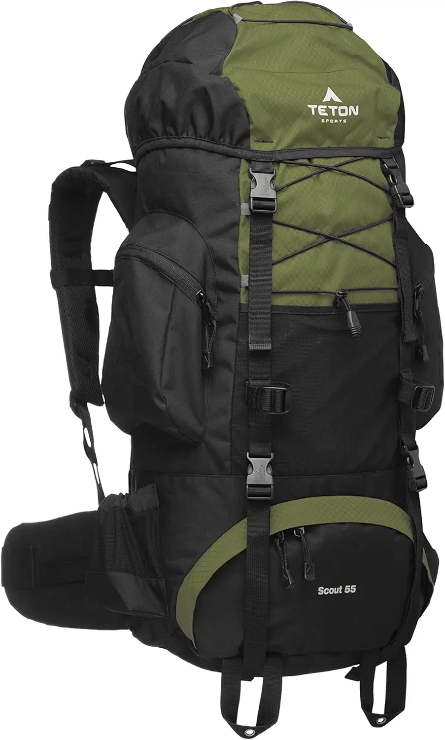 55L Scout Internal Frame Backpack for Hiking, Camping, Backpacking, Rain Cover Included