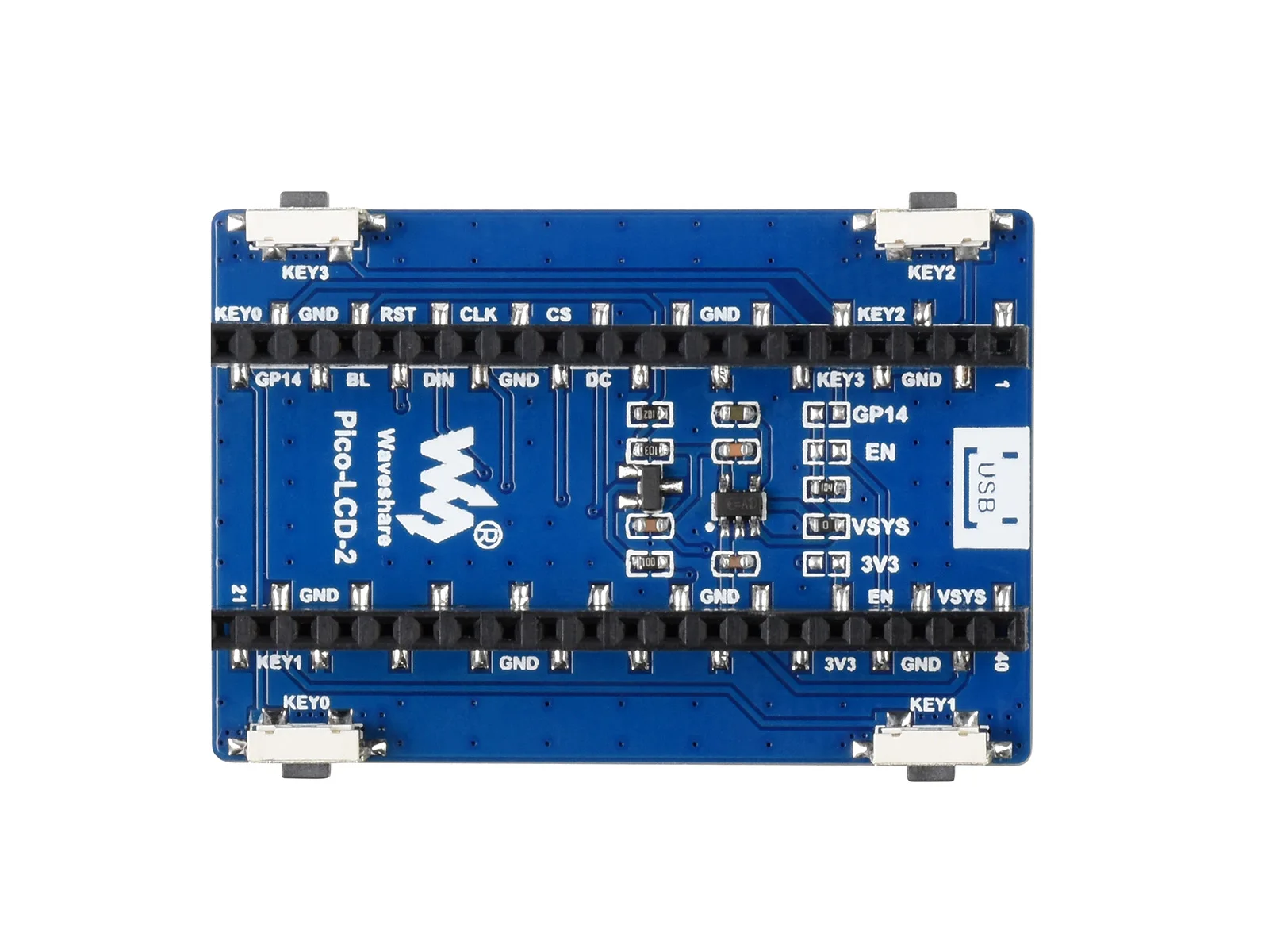 Pico-LCD-2,2inch LCD Display Module for Raspberry Pi Pico, 65K RGB Colors, 320×240 pixels, SPI Interface
