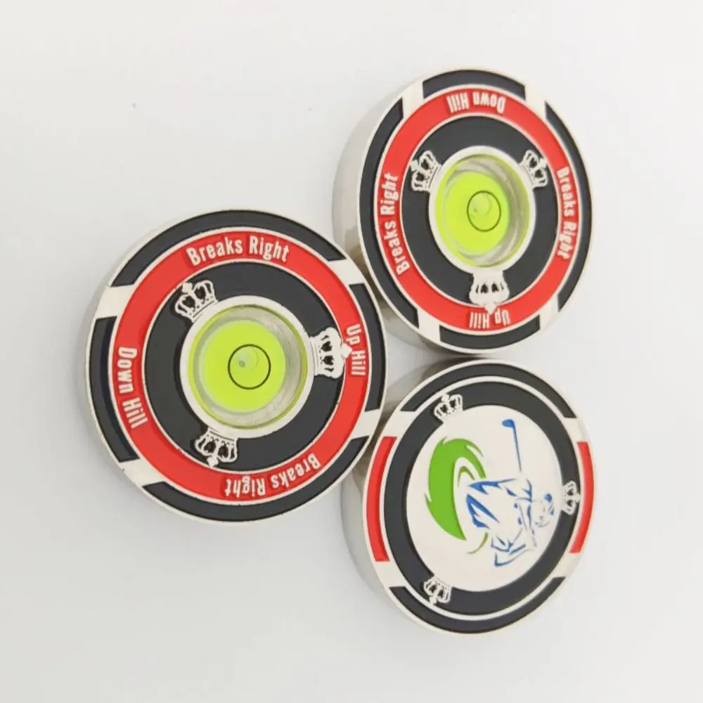 Golf Accessories Kirsite Golf Green Reader Metal Two-sided Golf Hat Clip Marker High Precision 1.57in Golf Ball Marker Kids