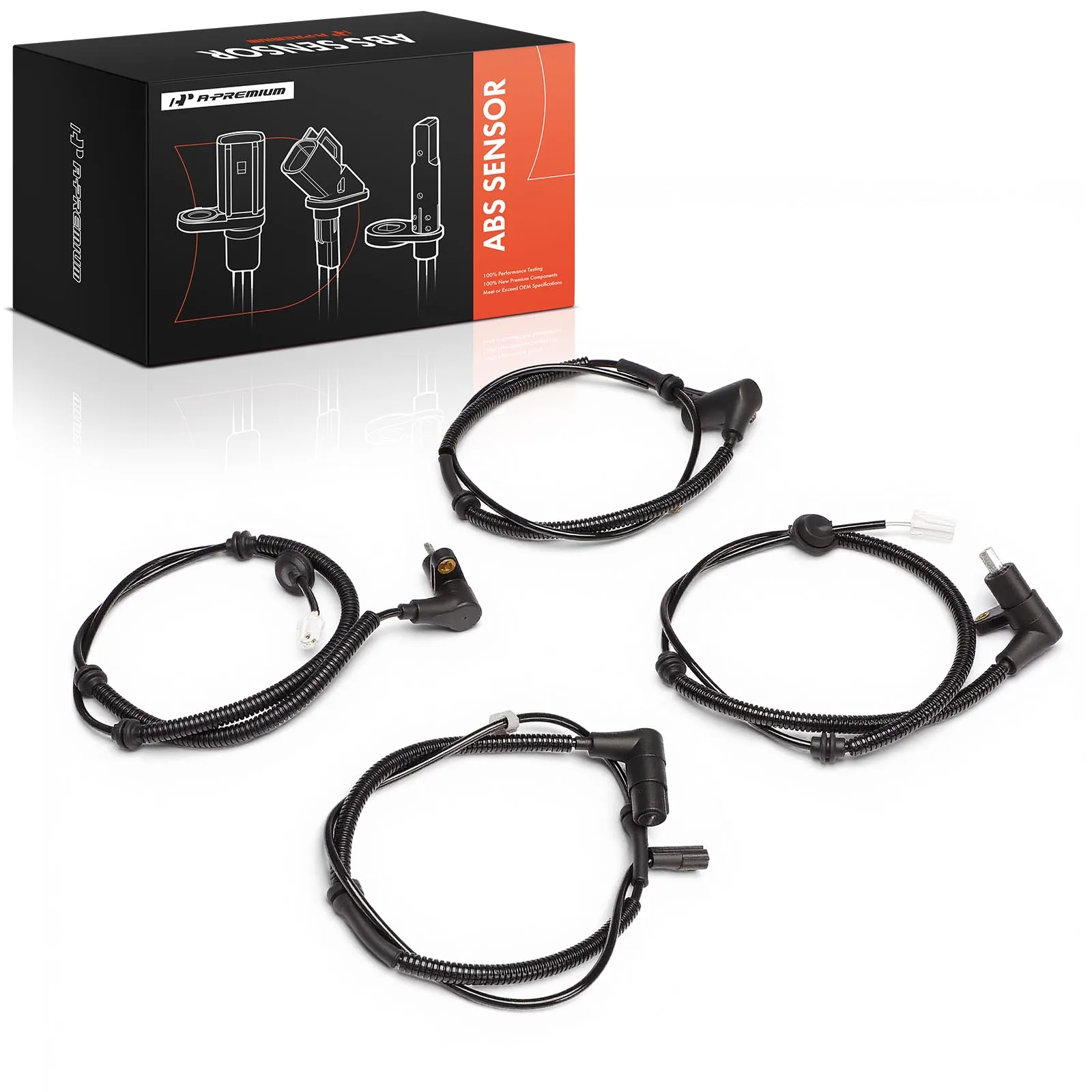 A-Premium 4Pcs Front & Rear Side(Driver & Passenger Side) ABS Wheel Speed Sensor for Kia Rio 2001