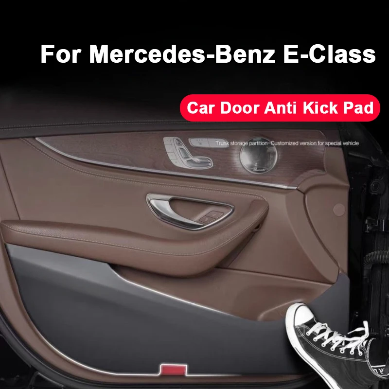 For Mercedes-Benz E-Class W214 S214 W213 S213 C238 2016-2025 Car Door Anti Kick Pad Leather Anti Stepping and Anti Dirt Pad