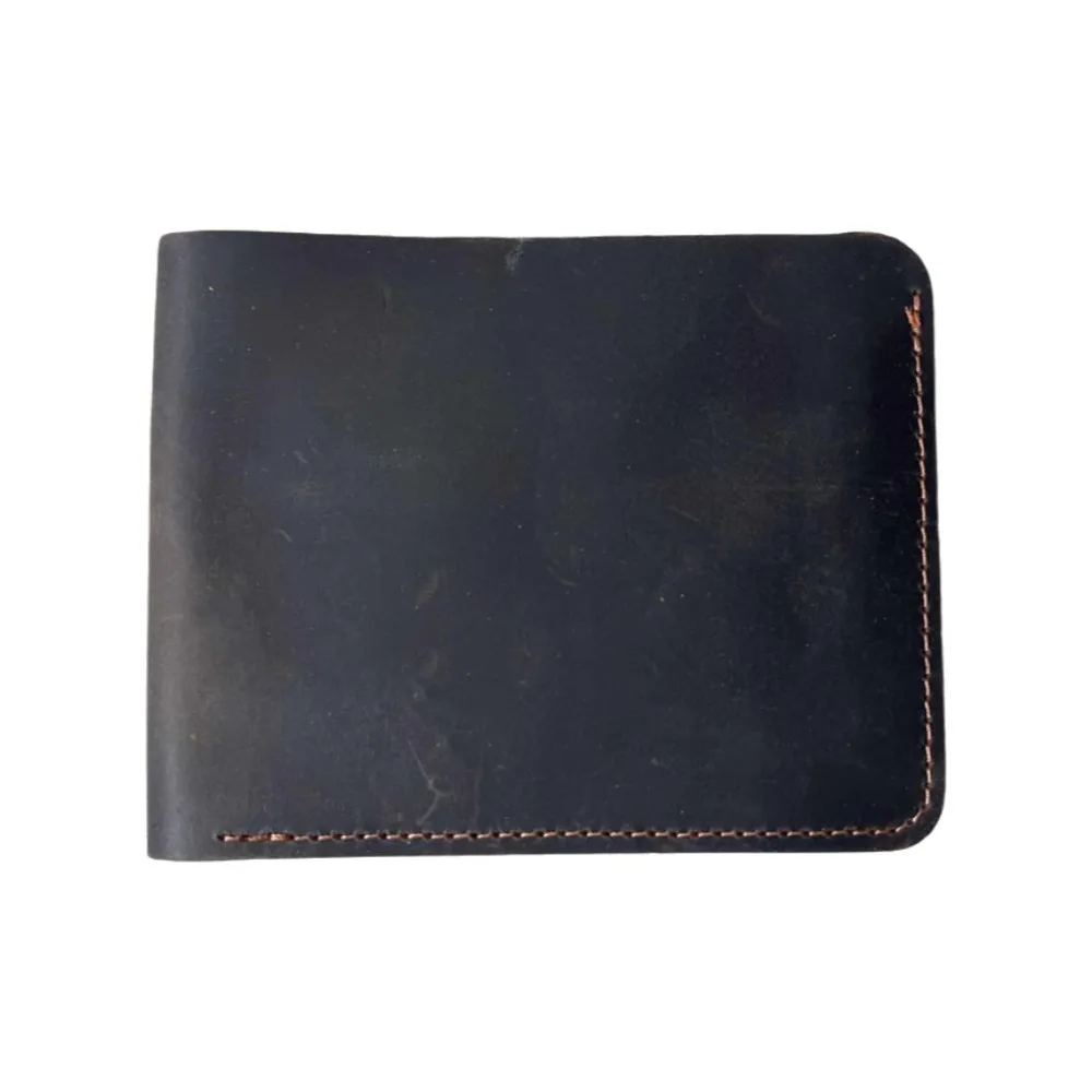 Bifold Design Men Genuine Leather Wallet Short Style Minimalist Coin Purse Retro Lightweight Male Purse Business