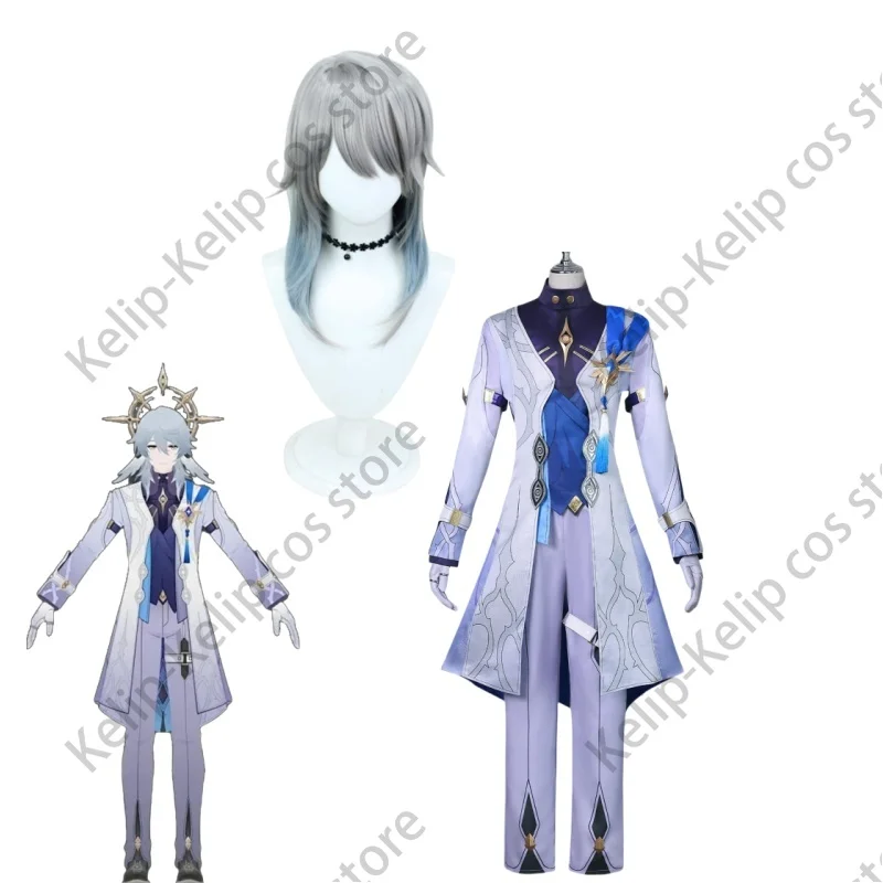 Sunday Cosplay Costume Wig Honkai Star Rail Uniform Wings Headwear Rings Earrings Robin Halloween Party Women Men Props iCoser