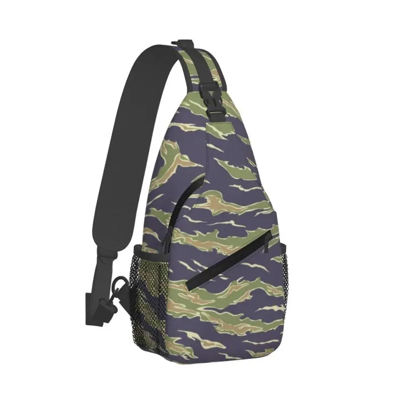 

Custom Tiger Stripe Camouflage Camo Sling Crossbody Chest Bag Men Casual Shoulder Backpack for Traveling