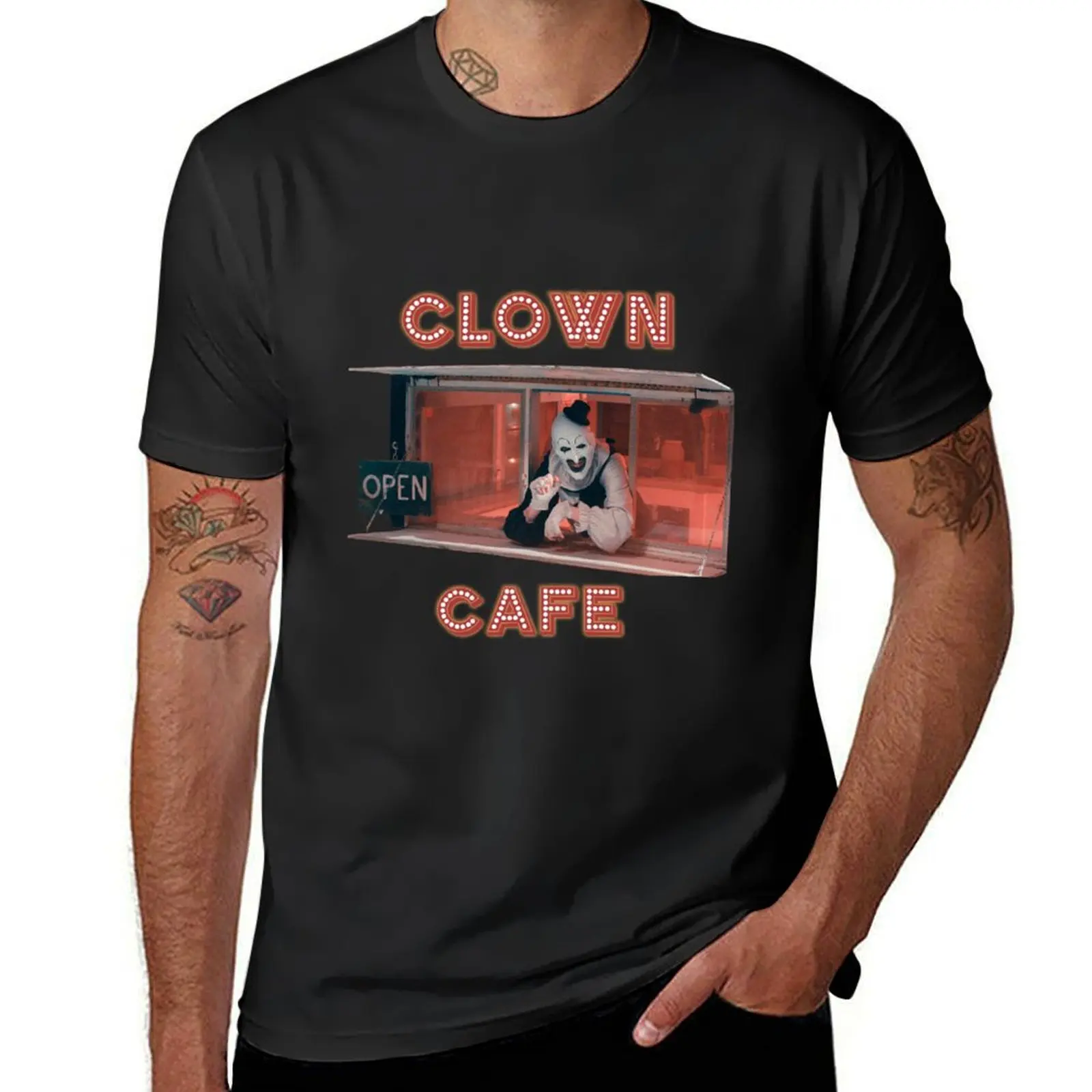 Terrifier Clown Cafe T-Shirt Aesthetic clothing sports fans oversizeds slim fit t shirts for men