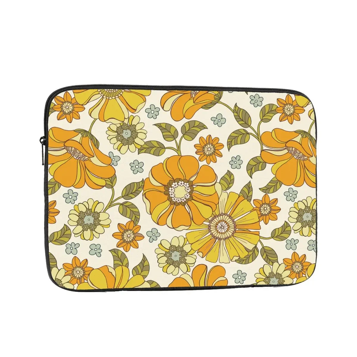 Bolsa para laptop manga retrô estilo 70s 10 12 13 15 17 polegadas capa para notebook colorida floral margaridas flor capa à prova de choque